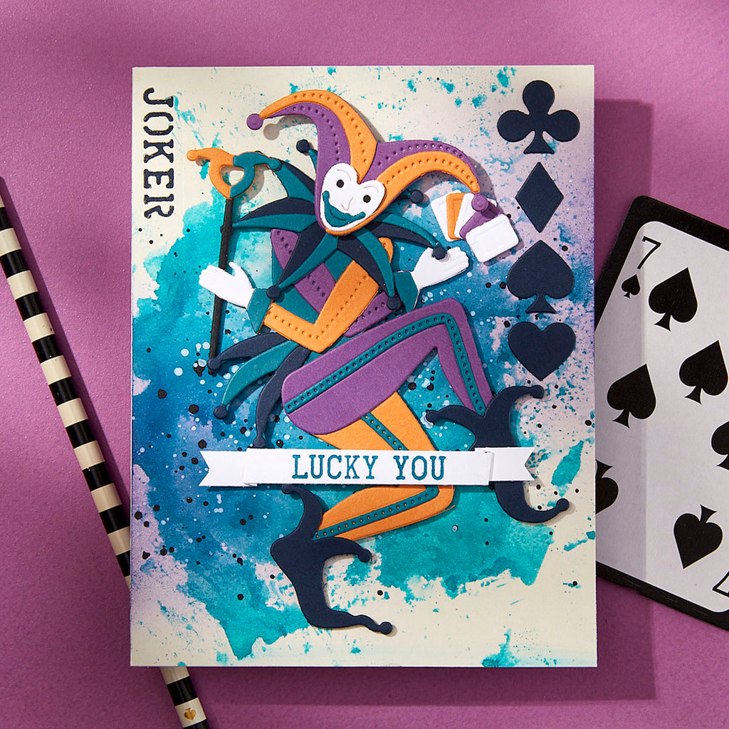 Spellbinders Wild Joker Etched Dies s5-686 lucky you