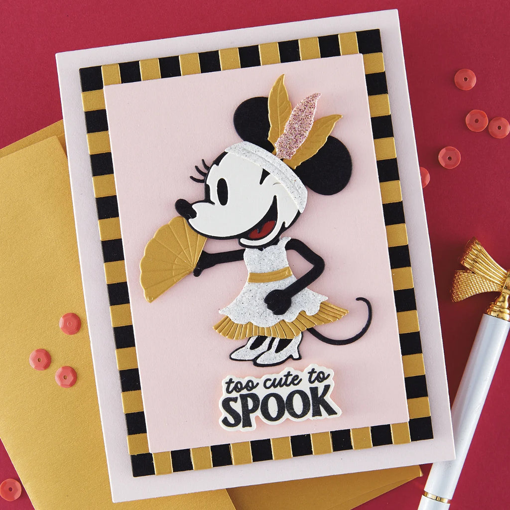 Spellbinders Classic Mouse Costume Party Die Bundle feathers sparkle dress spook card