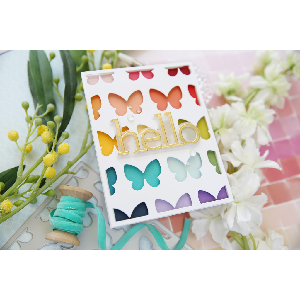 Simon Says Stamp Billow Butterfly Plate Wafer Die s836 Out Of This World Hello Card | color-code:ALT06