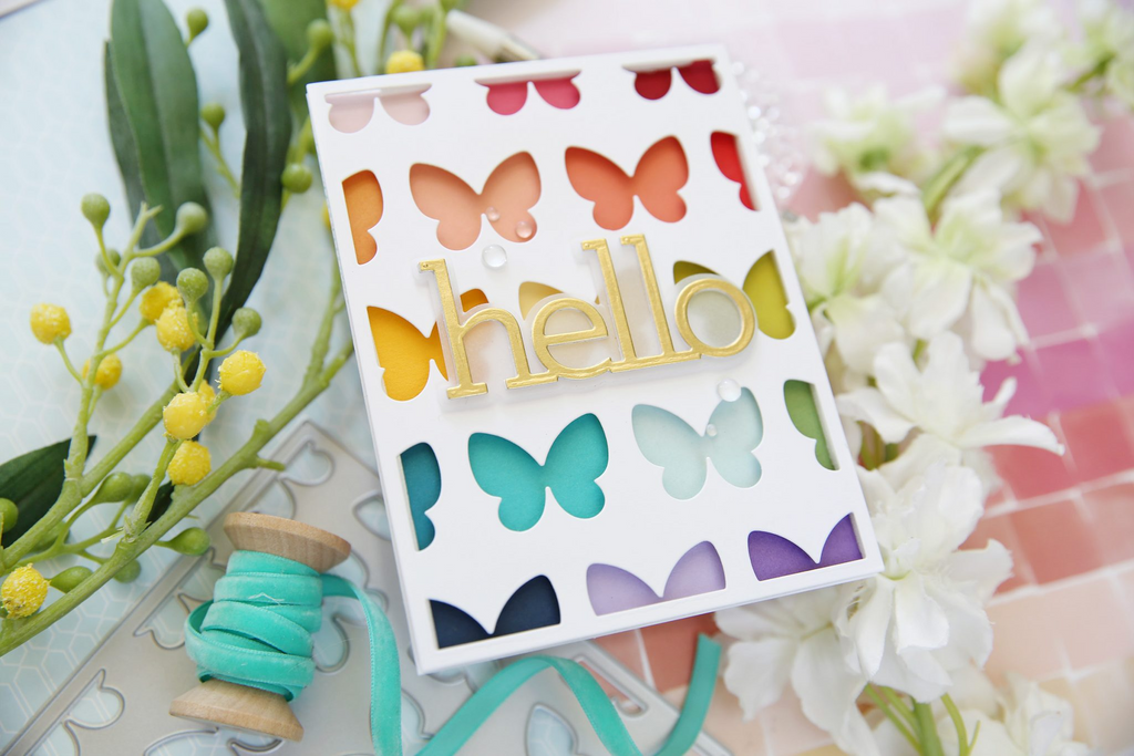 Simon Says Stamp Billow Butterfly Plate Wafer Die s836 Out Of This World Hello Card | color-code:ALT06