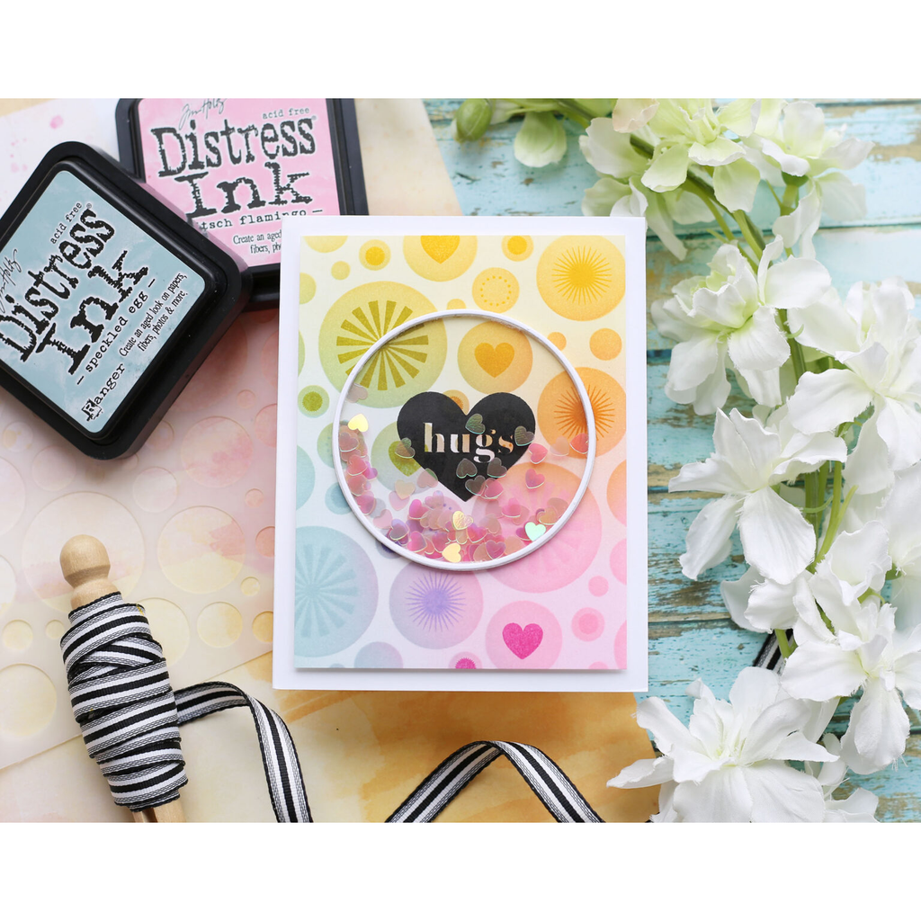 Simon Says Stamp Stencil MIX AND MATCH CIRCLES ssst121521 Hugs Card | color-code:ALT01