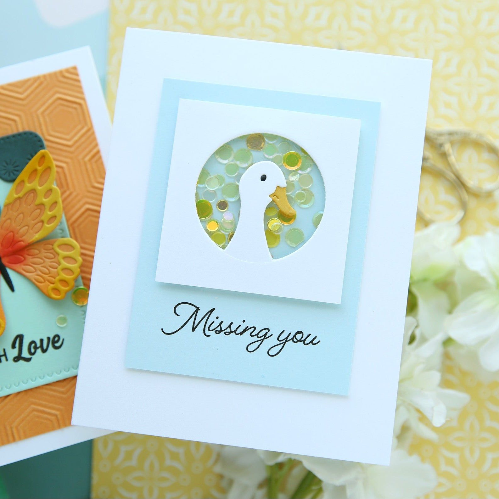 Simon Says Stamp Peeking Duck Wafer Dies s996 You Are My Favorite Miss You Card | color-code:ALT01