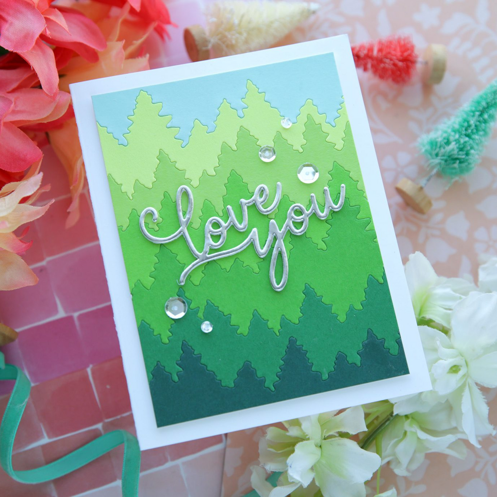 Simon Says Stamp Forest Background Wafer Die 1492md Love You Card | color-code:ALT11