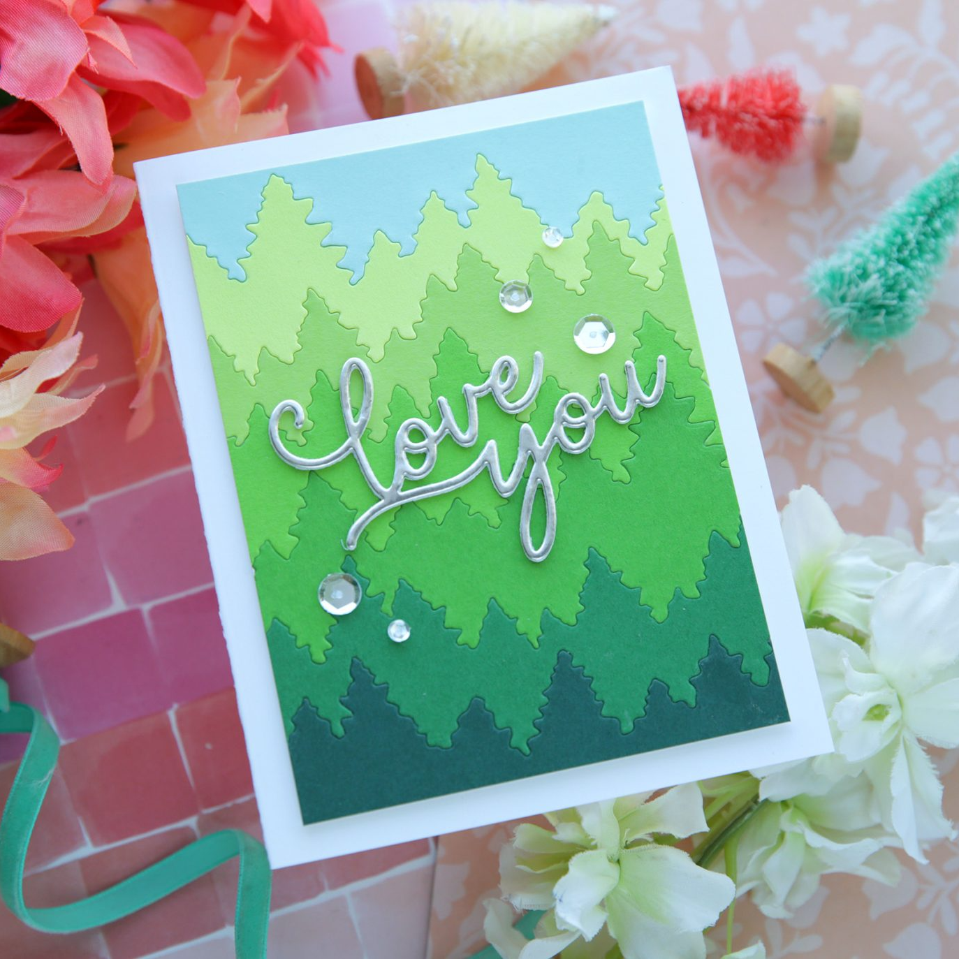 Simon Says Stamp Forest Background Wafer Die 1492md Love You Card | color-code:ALT11