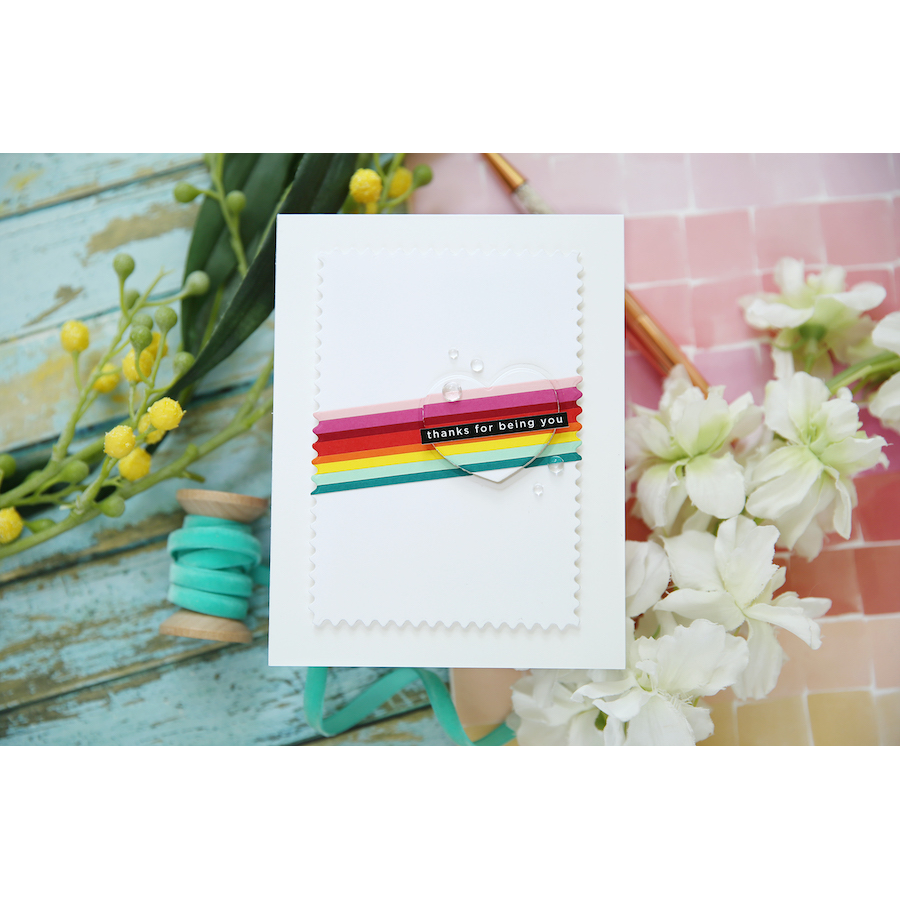 Simon Says Stamp Modern Postage Stamp Rectangles Wafer Dies sssd112795c Dear Friend Thank You Card | color-code:ALT04
