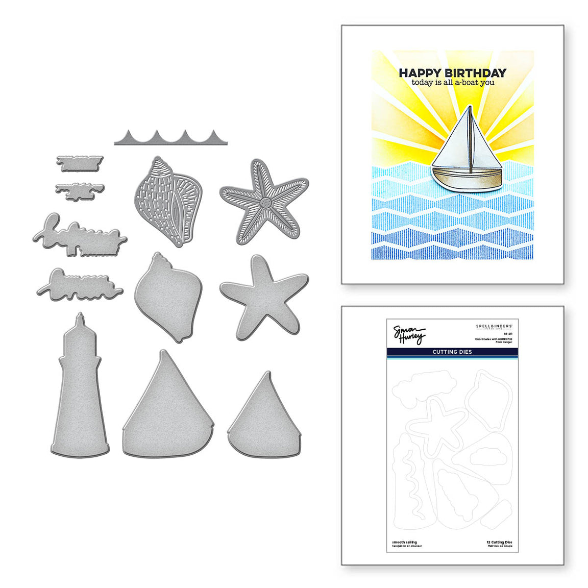 Simon Hurley Clear Stamp Set: Smooth Sailing HUR80732