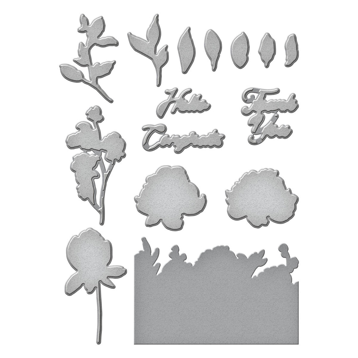 S6-216 Spellbinders Watercolor Flowers Coordinating Etched Dies