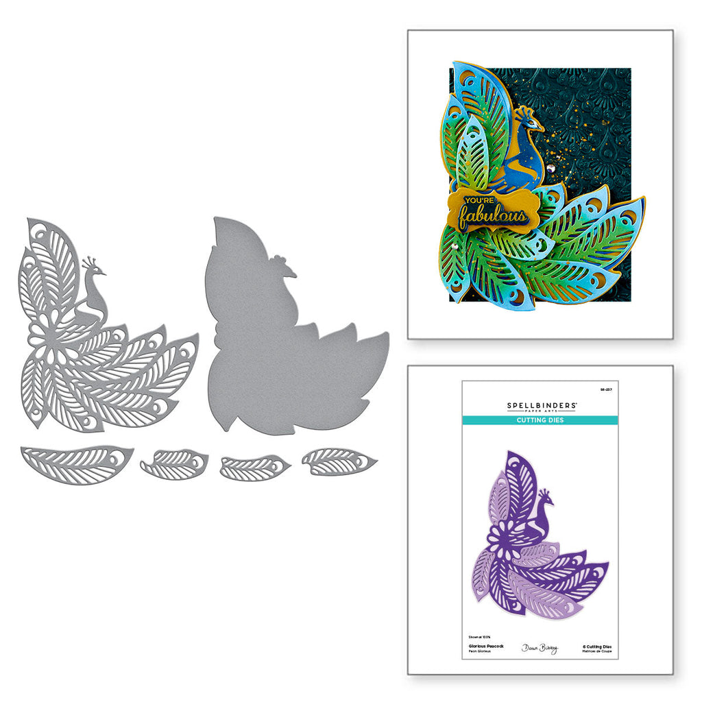 Spellbinders Glorious Peacock Etched Dies s6-237