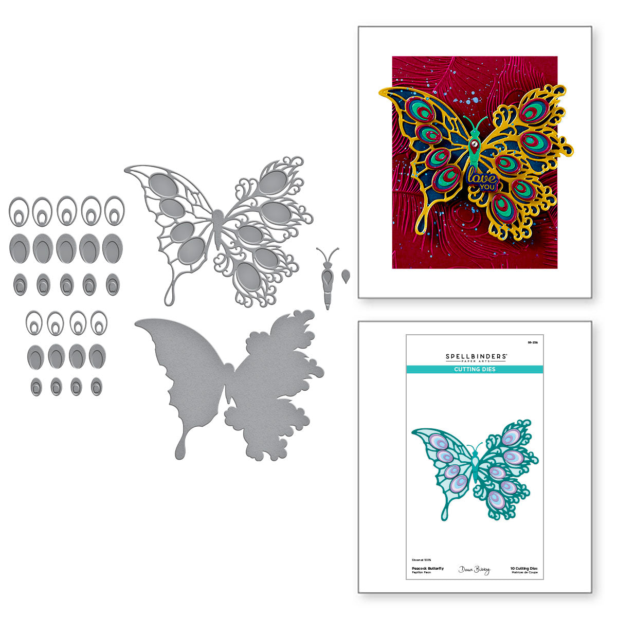 Spellbinders Peacock Butterfly Etched Dies s6-238