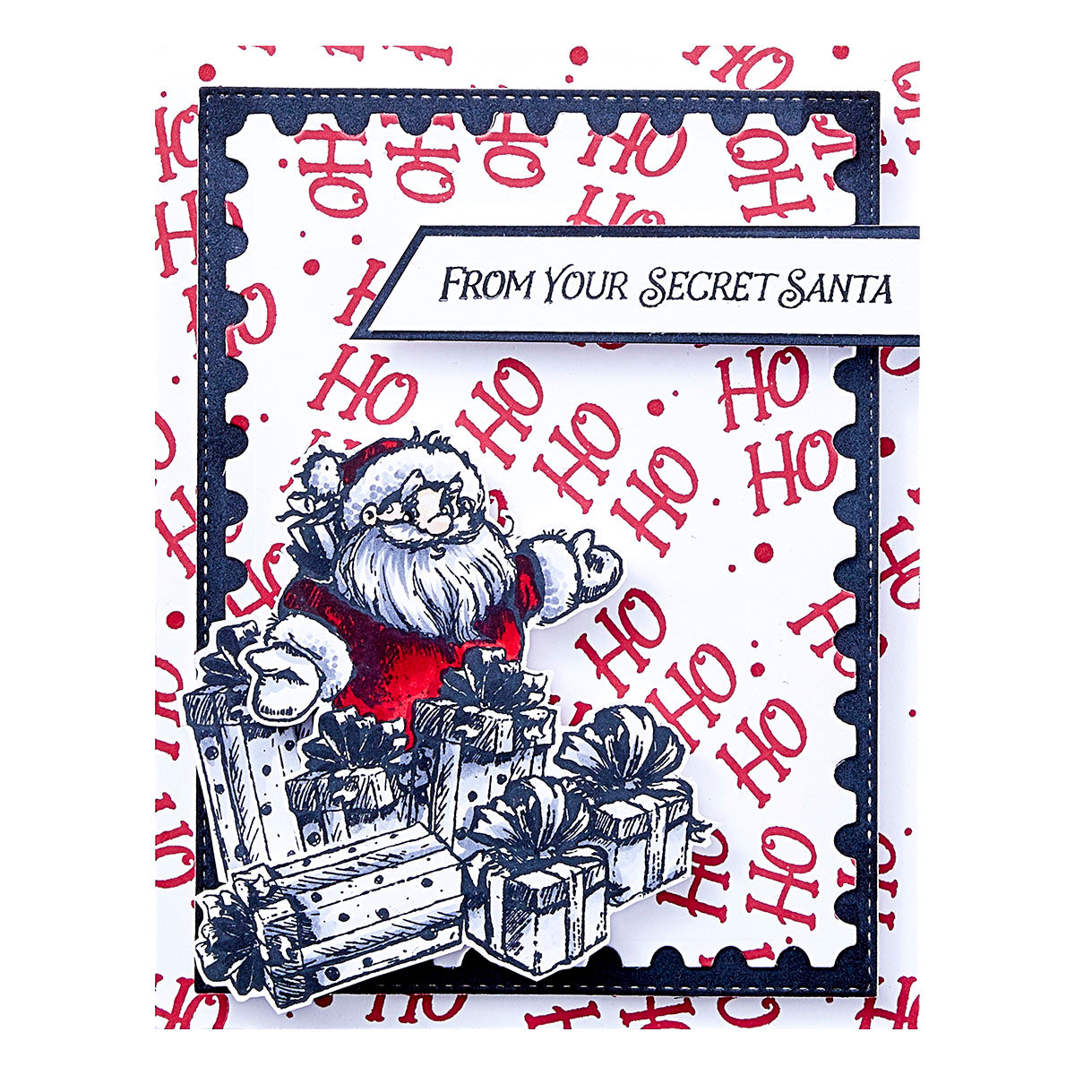 Spellbinders Simon Hurley Sketched Santas Coordinating Etched Dies s6-241 secret santa