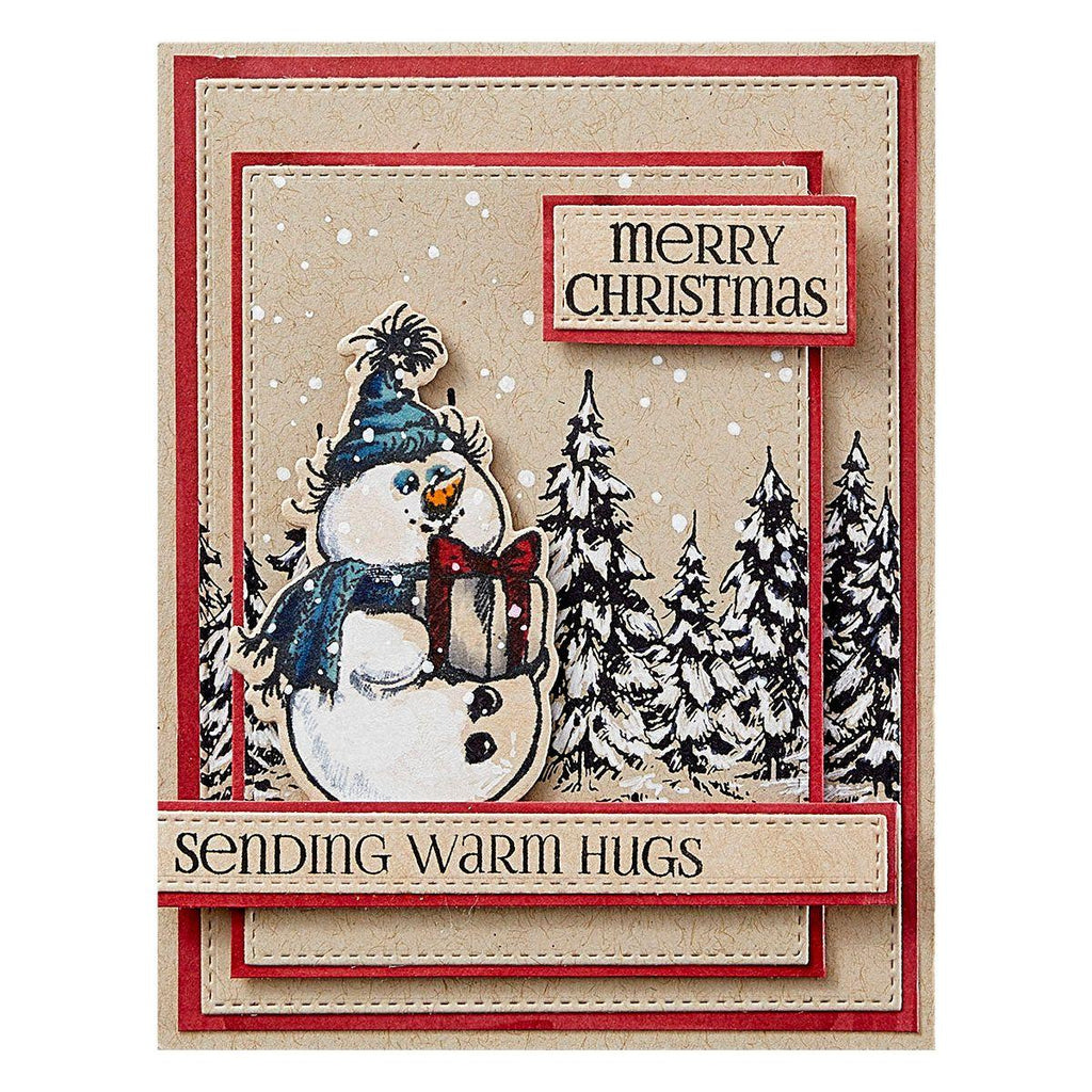 Ranger Simon Hurley Sketched Snowmen Clear Stamps hur86703 card sample