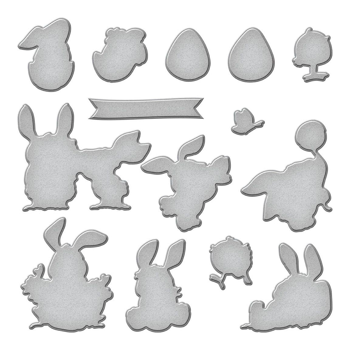 Spellbinders Easter Bunnies Etched Dies for Coordinating Stamp Set by Simon Hurley s7-244*