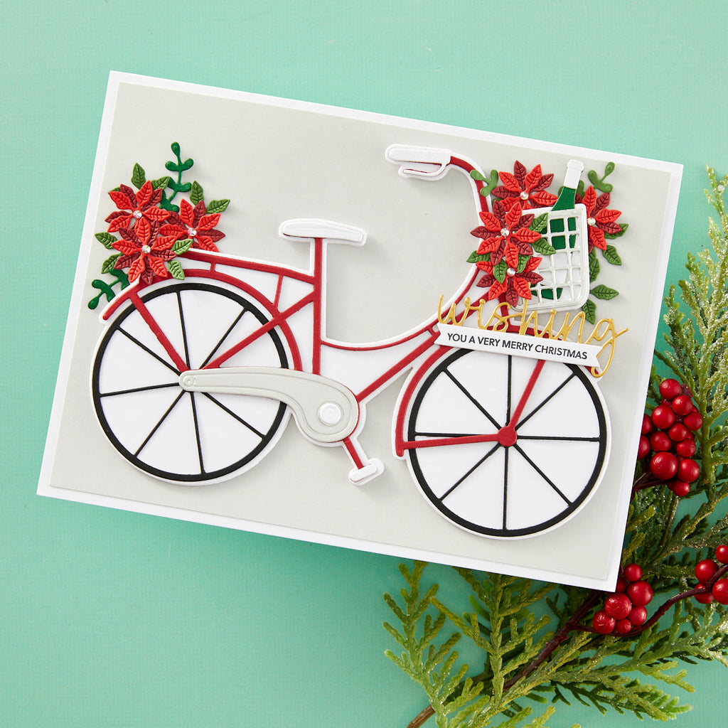 Spellbinders Big Bicycle Etched Dies s7-246 very merry christmas