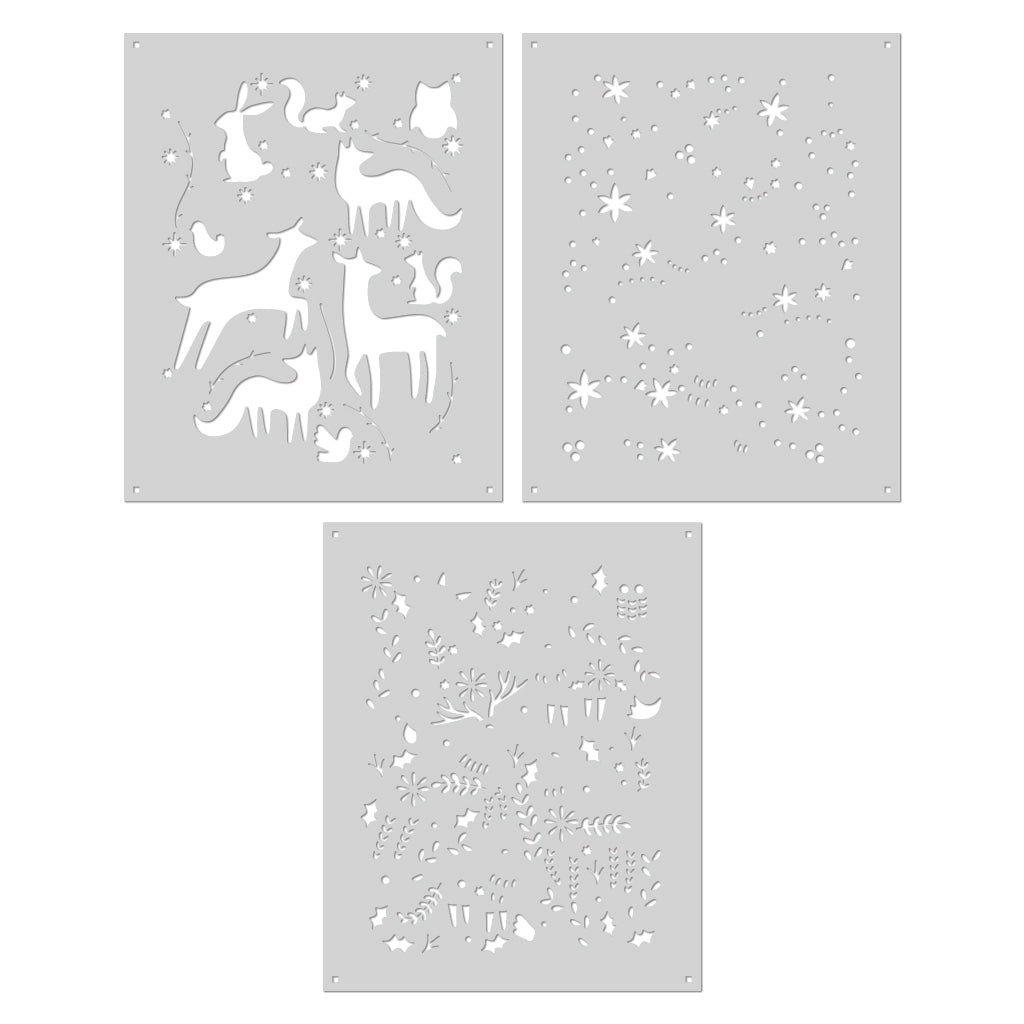 Hero Arts Color Layering Folk Winter Animals Stencils sa257