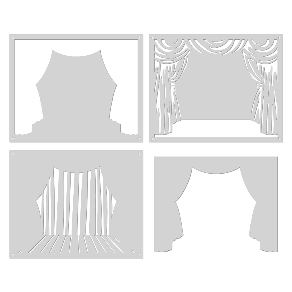Hero Arts Ralph Tyndall Color Layering Stage Curtain Stencils sa264