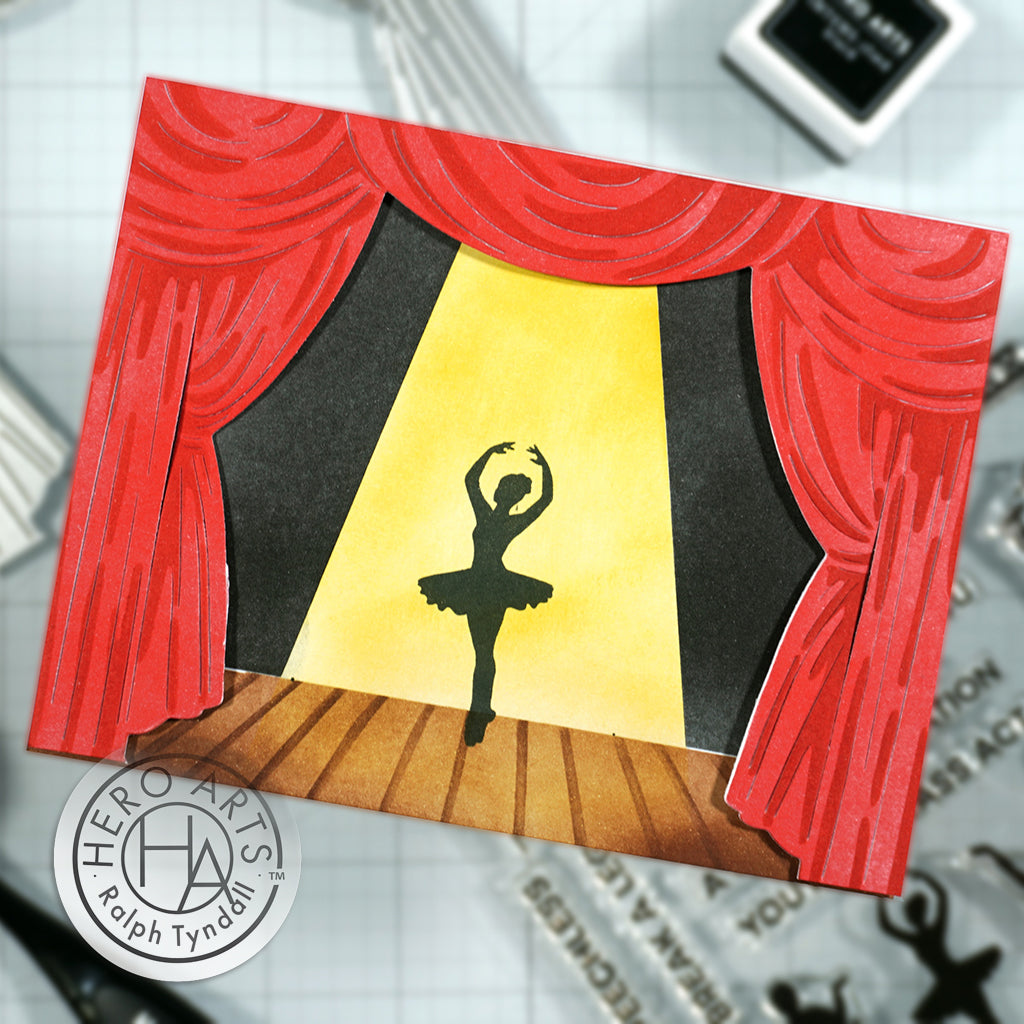 Hero Arts Ralph Tyndall Color Layering Stage Curtain Stencils sa264 ballerina