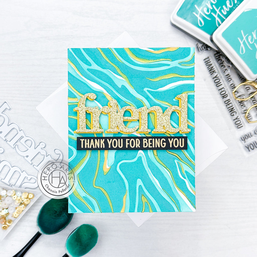 Hero Arts Color Layering Marbling Stencils sa265 friend