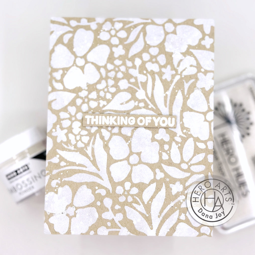 Hero Arts Floral Garden Stencil sa267 thinking of you