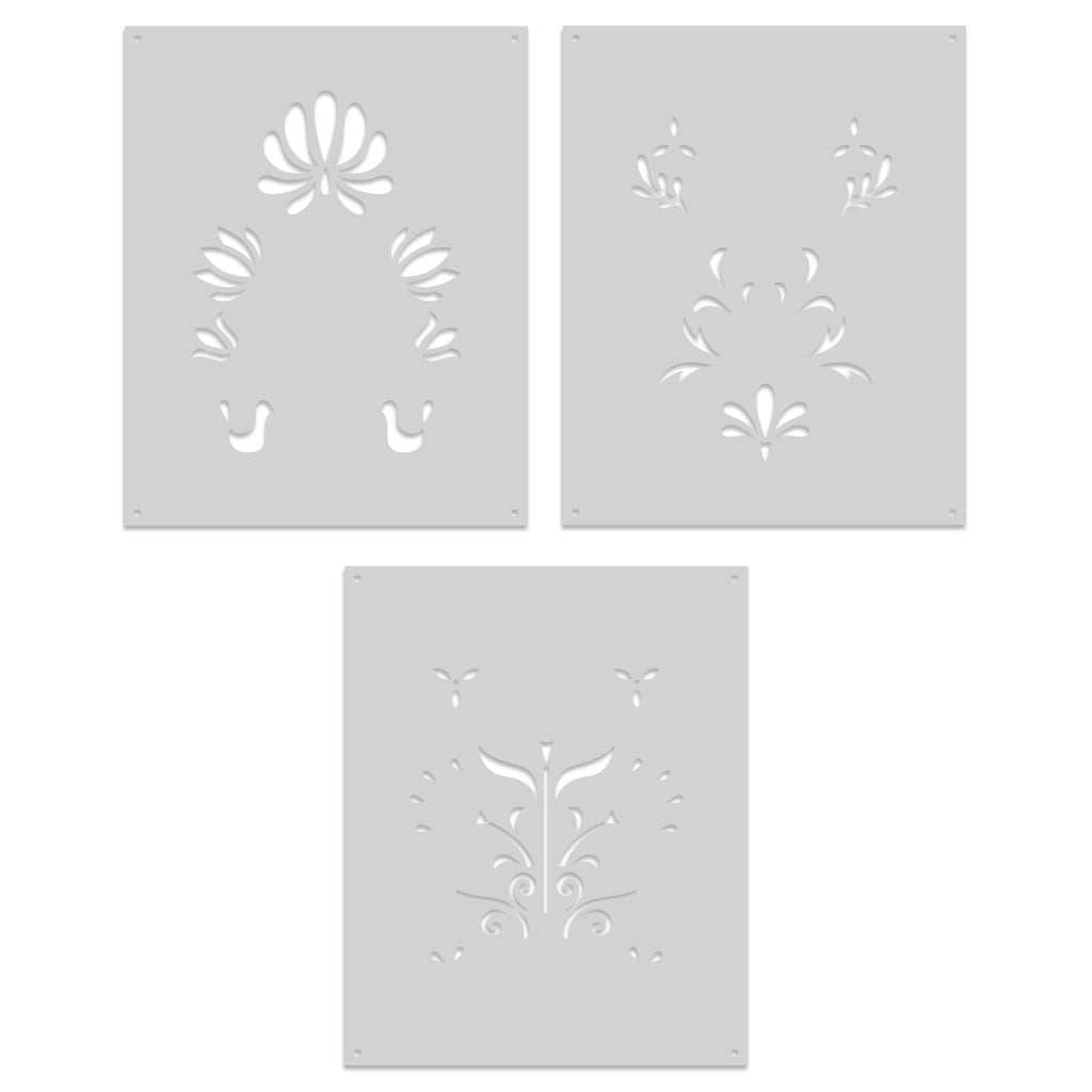 Hero Arts Color Layering Folk Art Stencils sa273