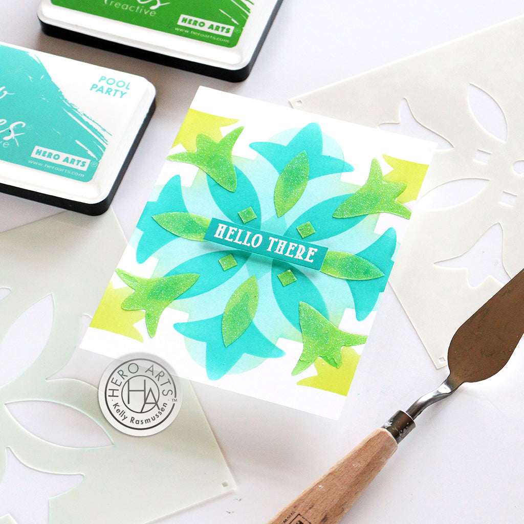 Hero Arts Color Layering Tile Stencil sa281 hello there