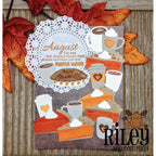 Riley And Company Funny Bones August Pumpkin Season Cling Rubber Stamp rwd-1167 apple pie