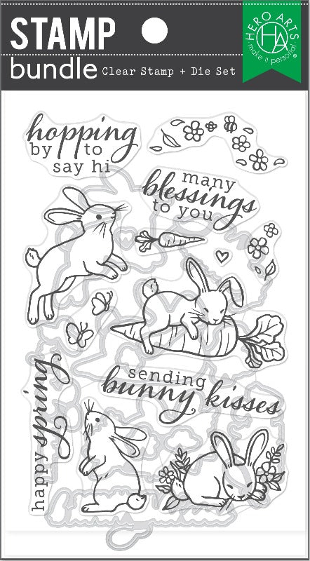 Hero Arts Spring Bunny Clear Stamp and Die Set sb388