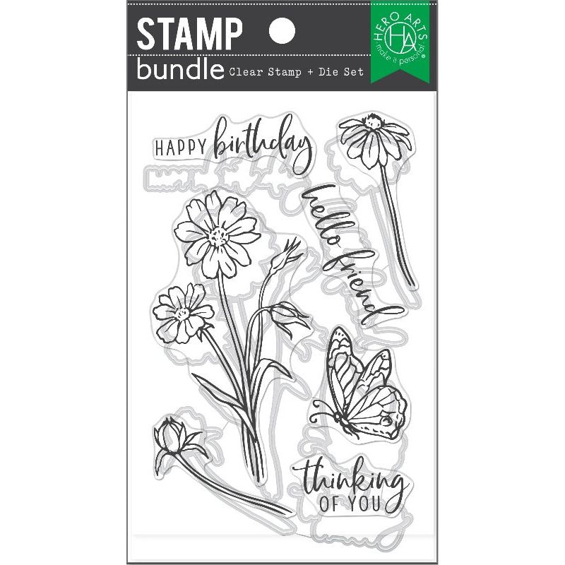 Hero Arts Wild Flowerss Clear Stamp and Die Set sb391