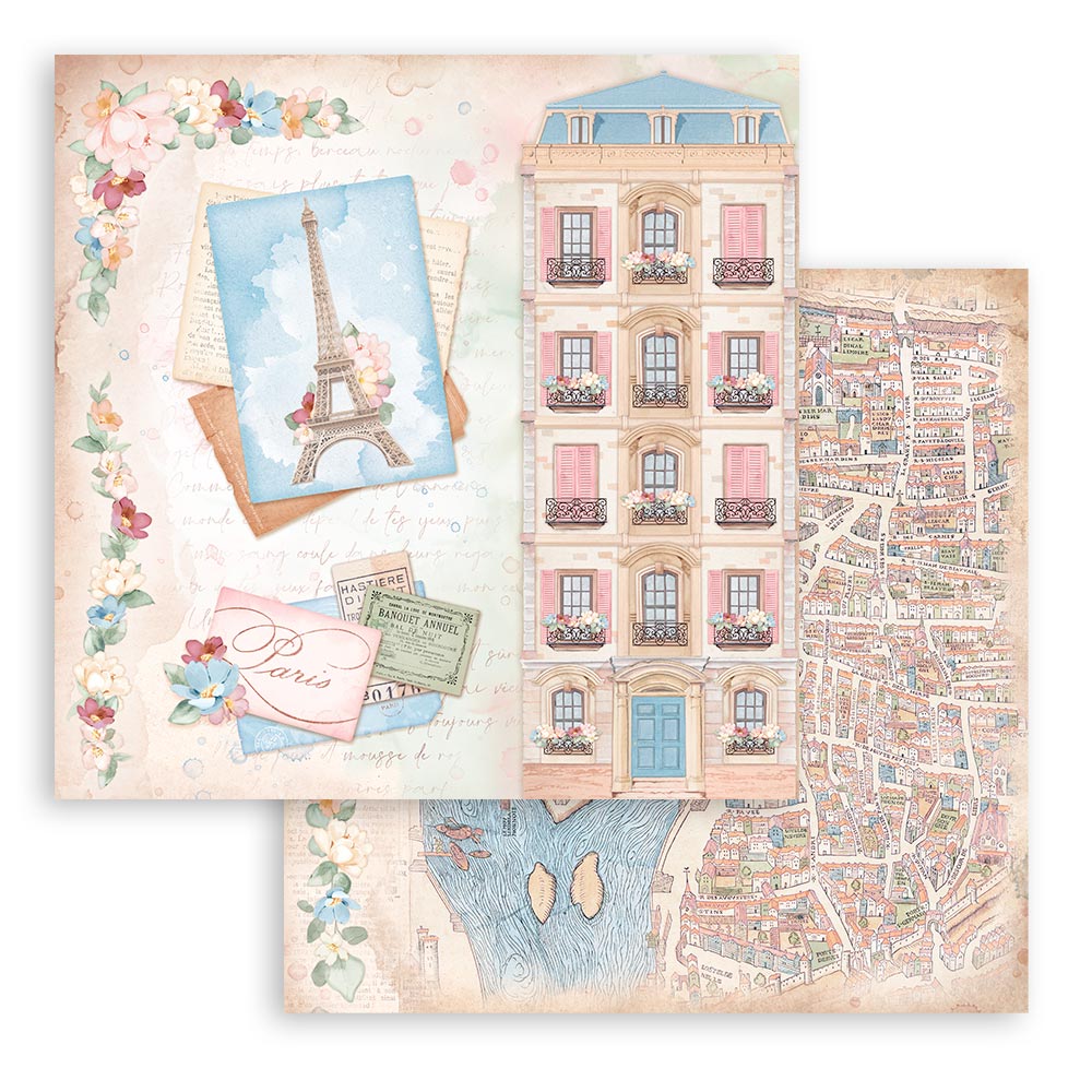 Stamperia Create Happiness Oh La La Tour Eiffel Cardstock Sheet sbb927