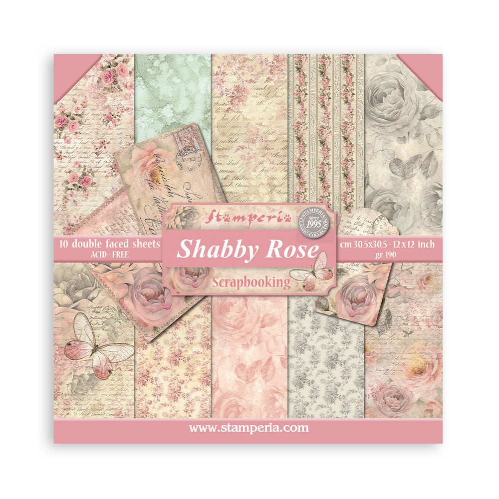 Stamperia SHABBY ROSE 12x12 Paper sbbl12