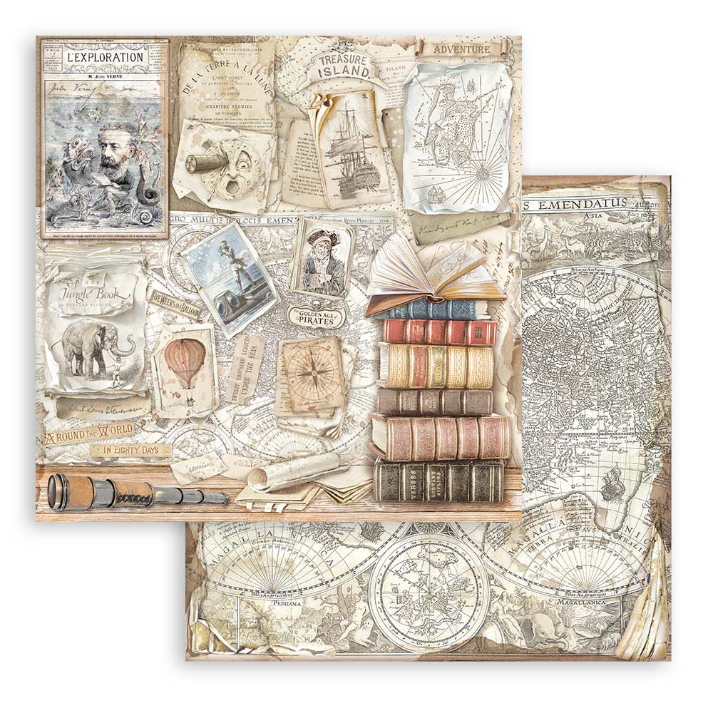 Stamperia Vintage Library 12 x 12 Paper sbbl132 page 5