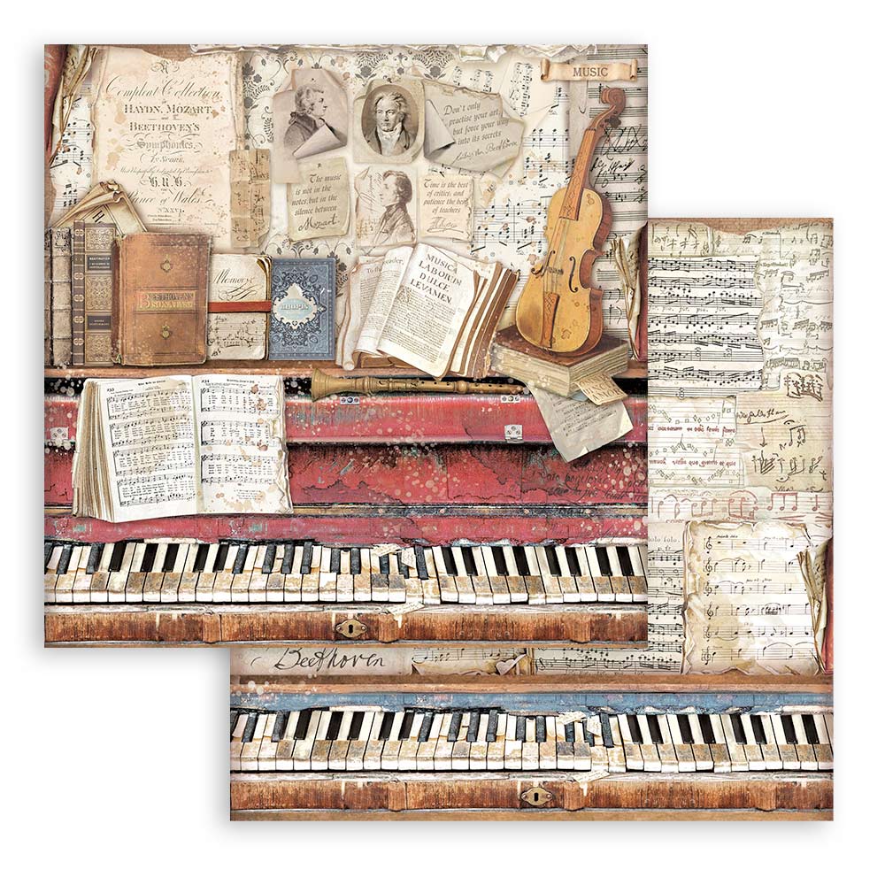 Stamperia Vintage Library 12 x 12 Paper sbbl132 page 6
