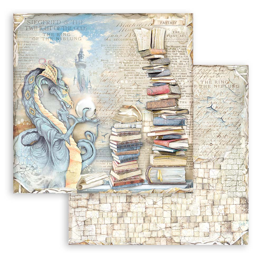 Stamperia Vintage Library 12 x 12 Paper sbbl132 page 8