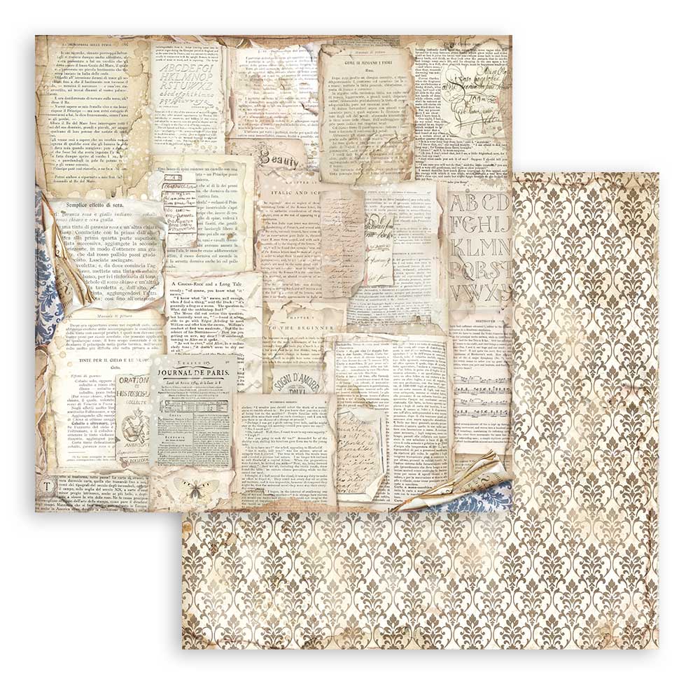 Stamperia Vintage Library Maxi Background 12 x 12 Paper sbbl133 page 12