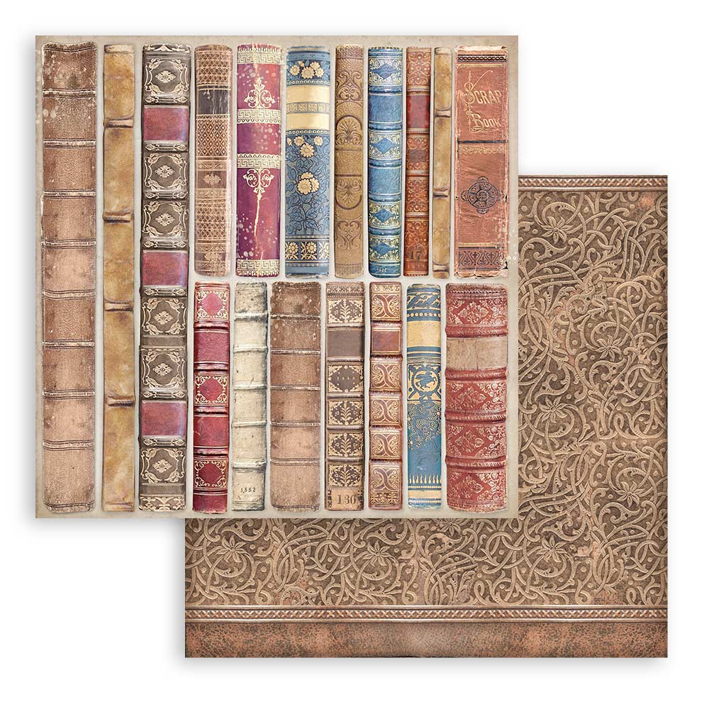 Stamperia Vintage Library Maxi Background 12 x 12 Paper sbbl133 page 3