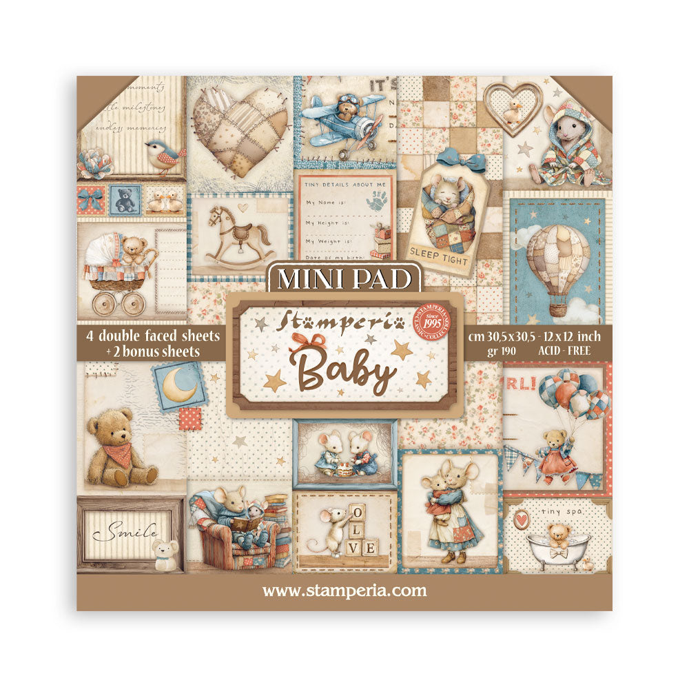 Stamperia Baby 12x12 Mini Paper Pad sbbm001
