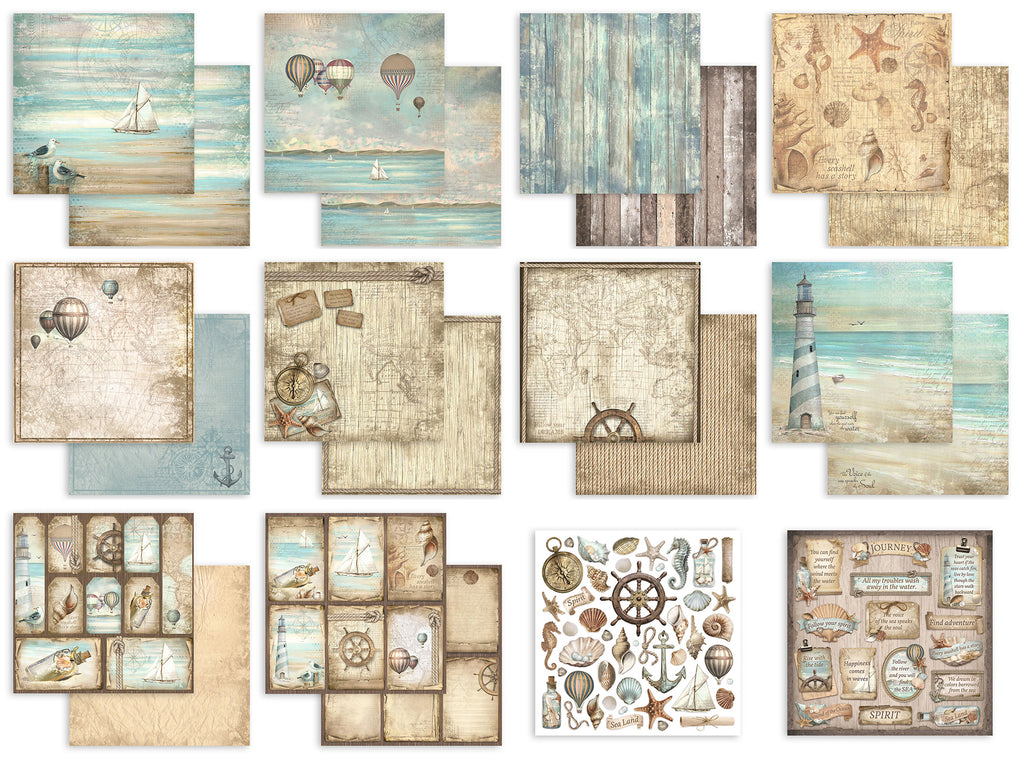 Stamperia Sea Land 8x8 Paper sbbs101 sheets