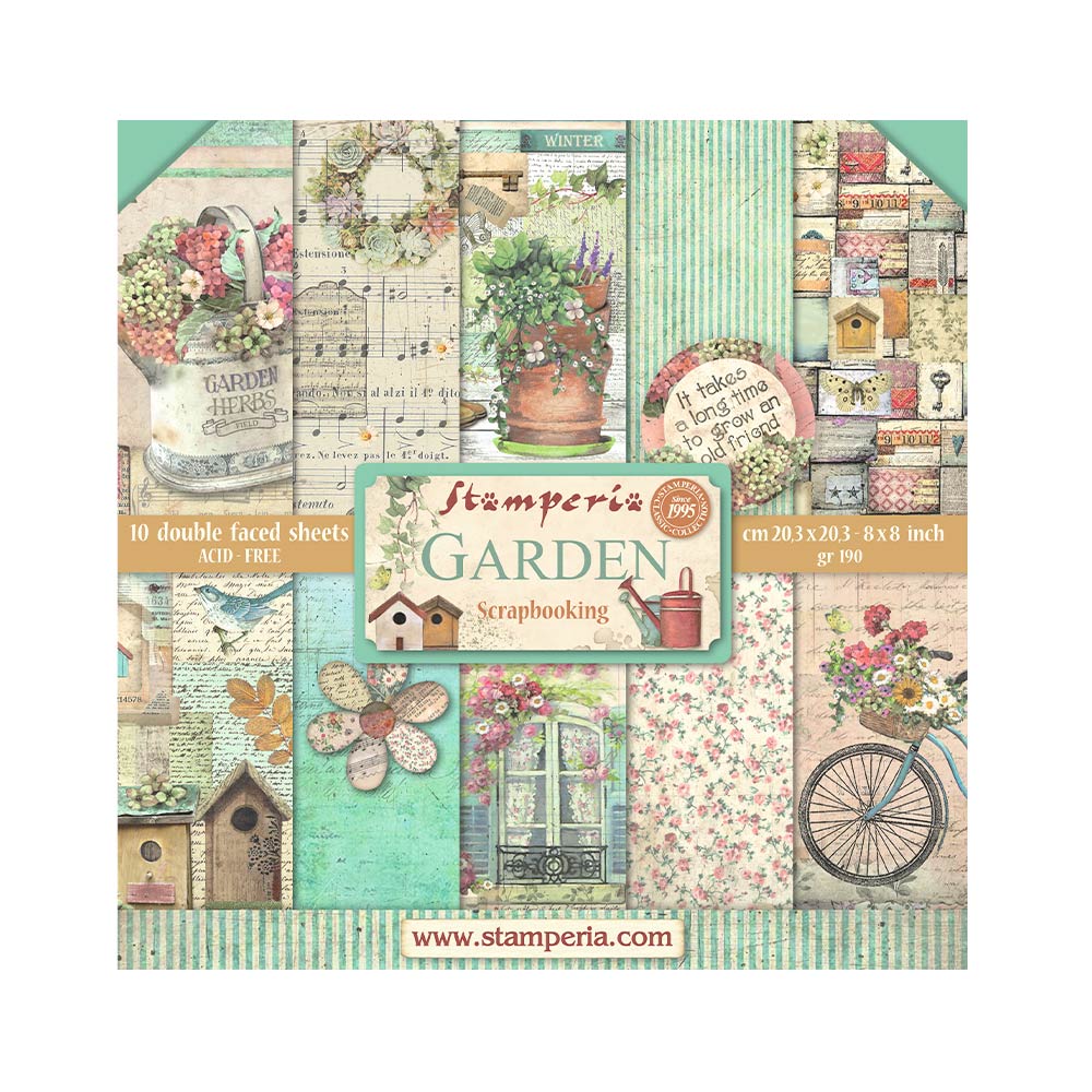 Stamperia Garden 8x8 Paper sbbs104