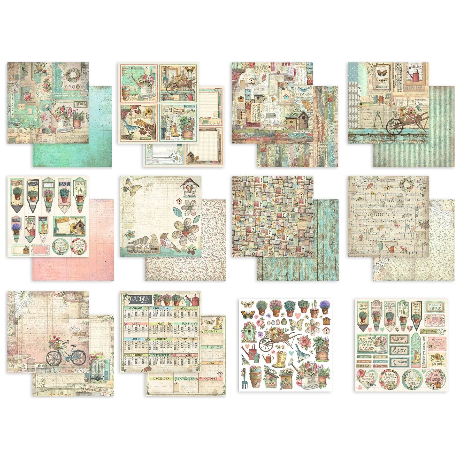 Stamperia Garden 8x8 Paper sbbs104 sheets
