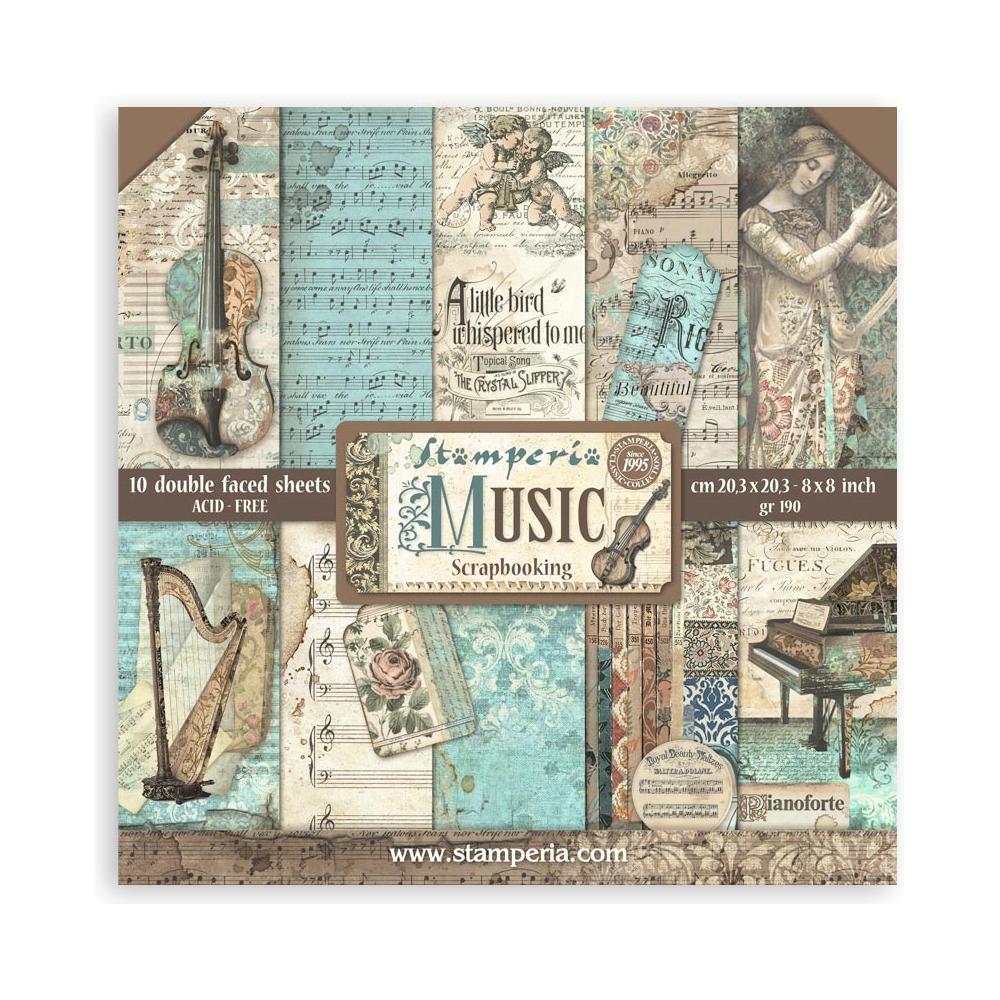 Stamperia Music 8x8 Paper Pack sbbs118
