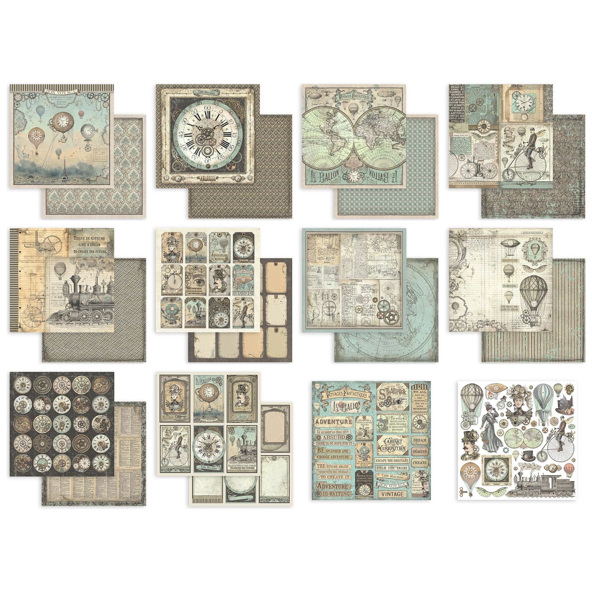 Stamperia Voyages Fantastique 8x8 Paper sbbs30 sheets