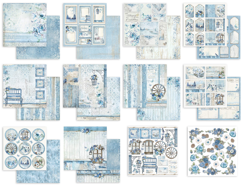 Stamperia Blue Land 8x8 Paper sbbs84 pages