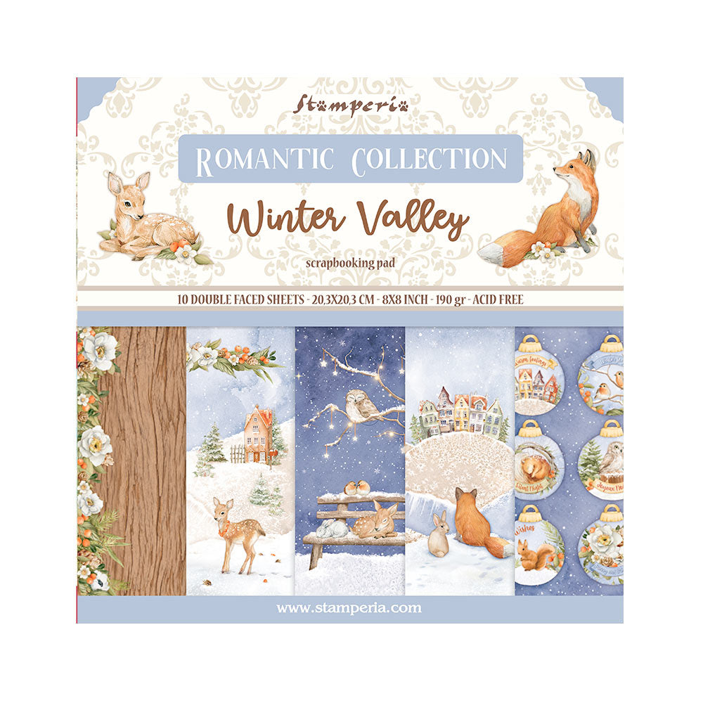 Stamperia Romantic Winter Valley 8x8 Paper sbbs88