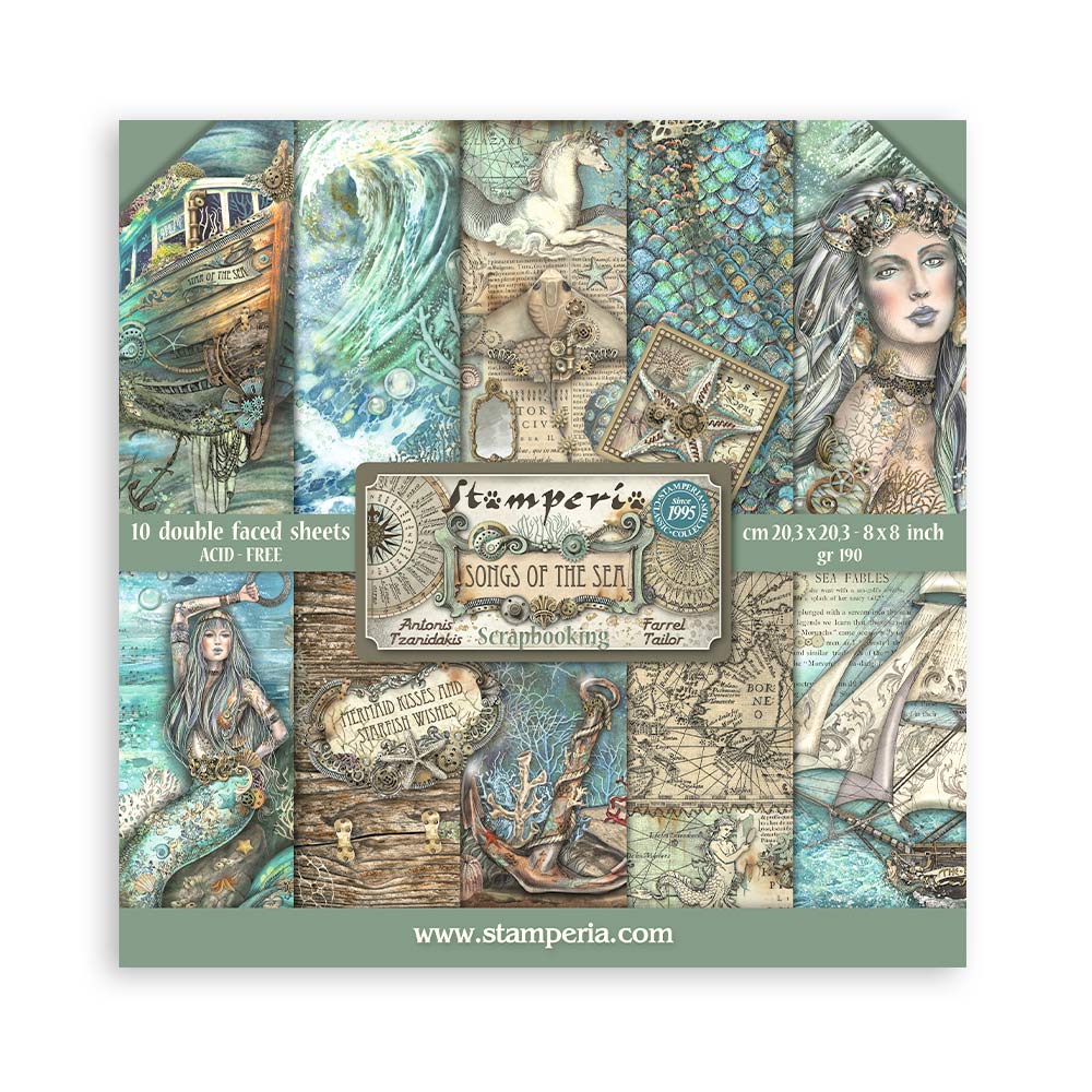 Stamperia Songs of the Sea 8x8 Paper sbbs90