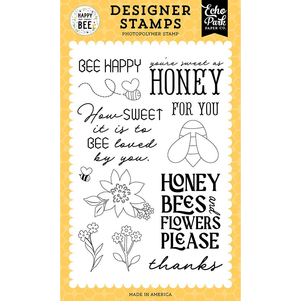 Echo Park Bee Happy Clear Stamps hcb376044