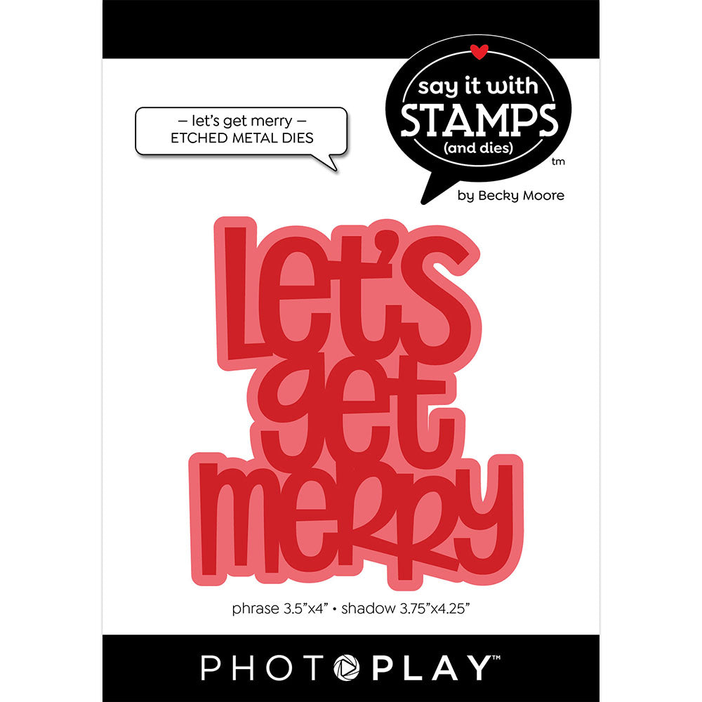 PhotoPlay Let's Get Merry Large Phrase And Shadow Dies sis4179