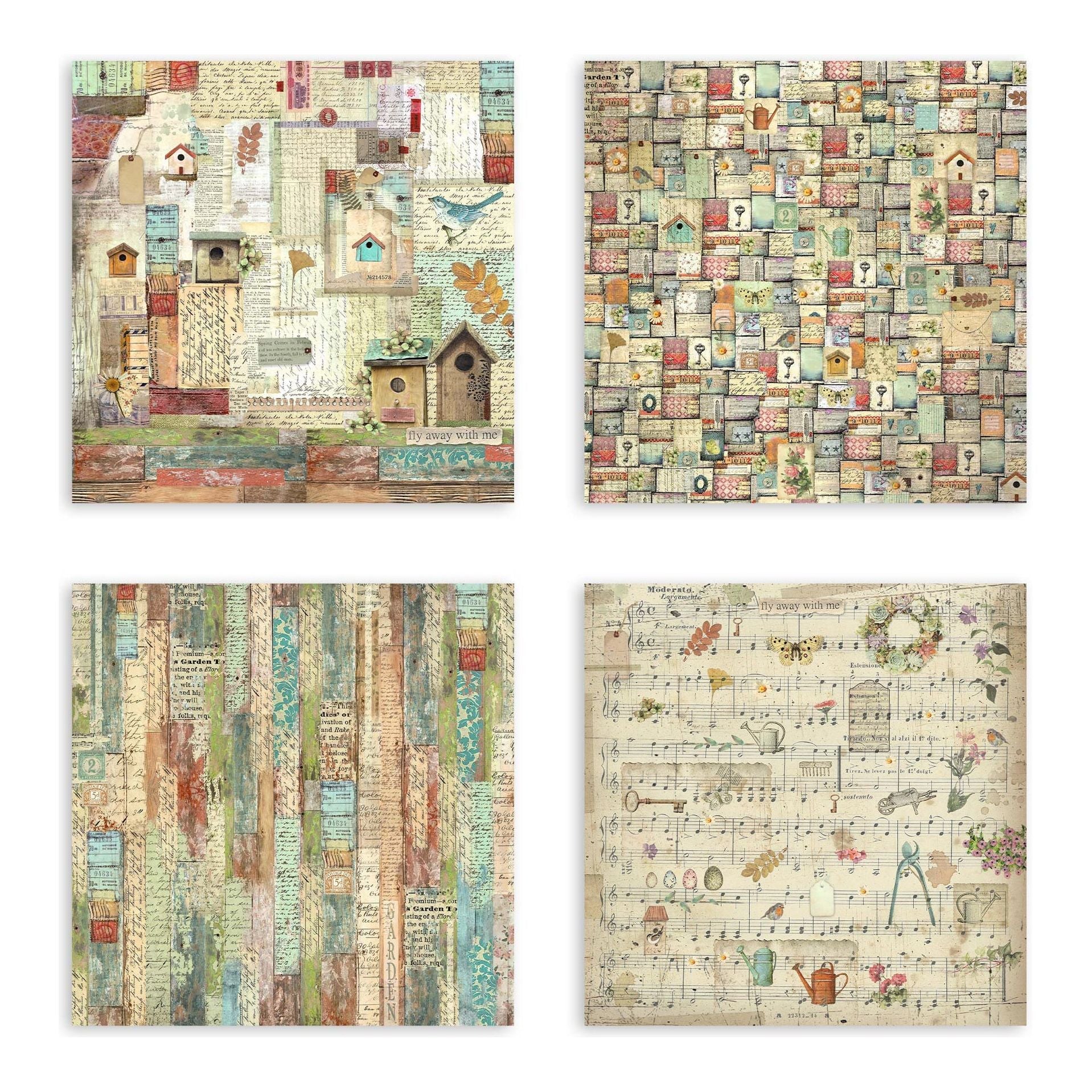 Stamperia Garden 12x12 Fabric Sheets sbplt27 sheets