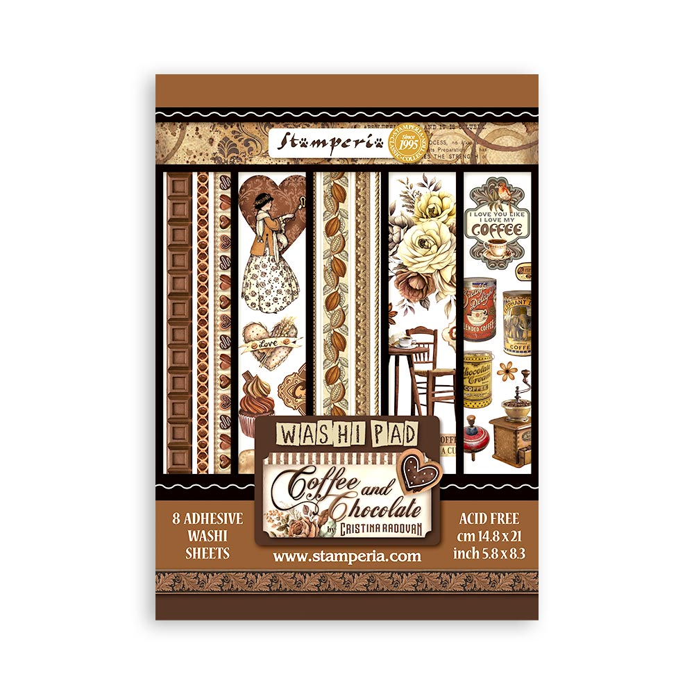 Stamperia Coffee And Chocolate Washi Pad Sheets A5 sbw01