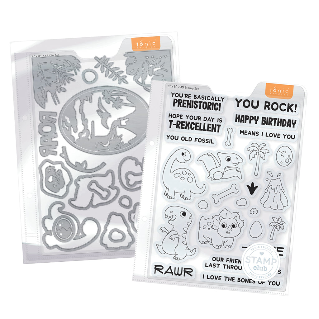 Tonic Rawr-Some Dinosaurs Stamp And Die Set sc25