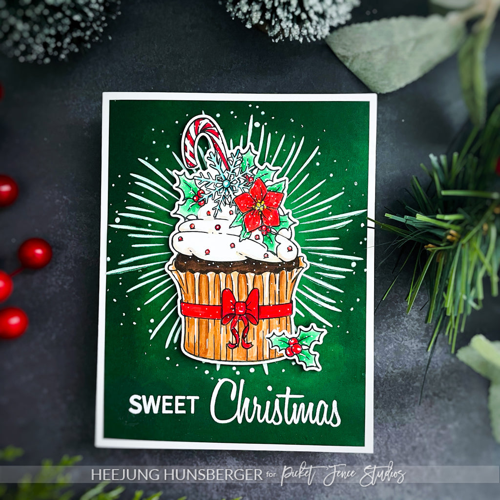 Picket Fence Studios Inner Glow A2 Stencil sc-419 Christmas cupcake