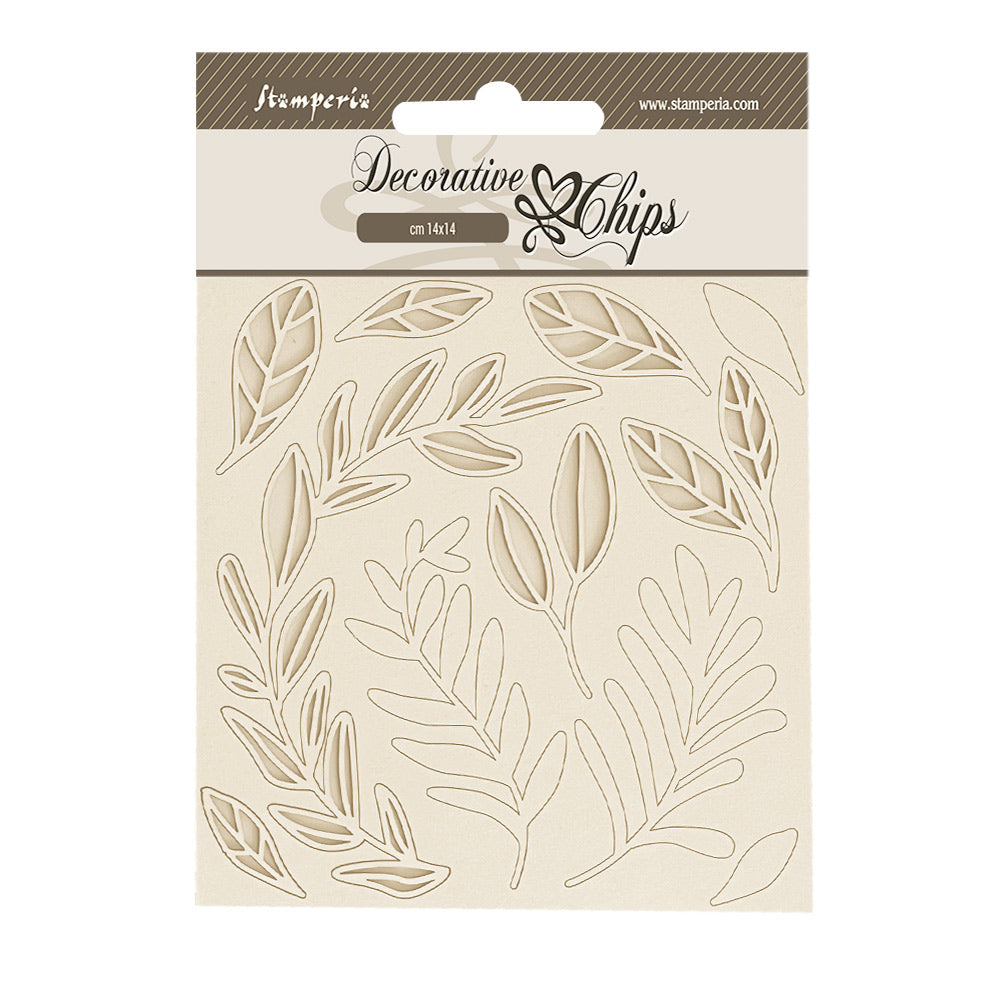 Stamperia Create Happiness Secret Diary Leaves Pattern Decorative Chips scb212